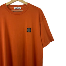 Load image into Gallery viewer, Stone Island Orange Short Sleeved Logo T-Shirt - Double Extra Large (XXL) PTP 24.5&quot;
