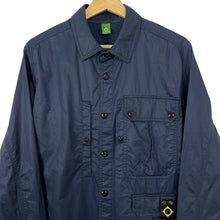 Load image into Gallery viewer, Ma.Strum Navy Blue Button Up Multi Pocket Overshirt - Medium (M) PTP 21.5&quot;
