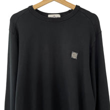 Load image into Gallery viewer, Stone Island Black Crew Neck Logo Sweater - Double Extra Large (XXL) PTP 24&quot;
