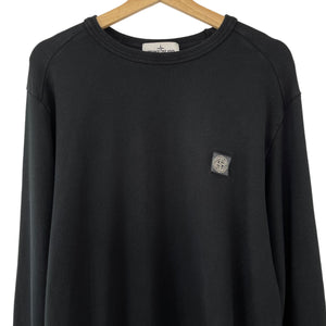 Stone Island Black Crew Neck Logo Sweater - Double Extra Large (XXL) PTP 24"