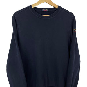 Paul and Shark Navy Crew Neck Sweater - Medium (M) PTP 20.75"