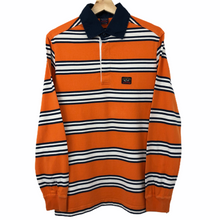 Load image into Gallery viewer, Paul and Shark Orange Striped Rugby Shirt - Medium (M) PTP 20.5&quot;
