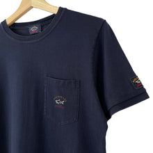 Load image into Gallery viewer, Paul and Shark Navy Short Sleeved Pocket Logo T-Shirt - Medium (M) PTP 19.5&quot;
