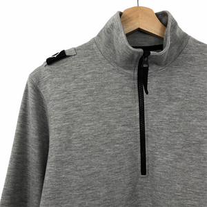 Ma.Strum Grey Half Zip Pullover Sweater - Small (S) PTP 21"