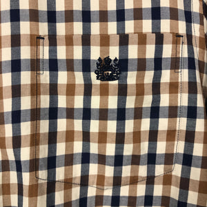 Aquascutum House Check Long Sleeved Shirt - Large (L) PTP 22"