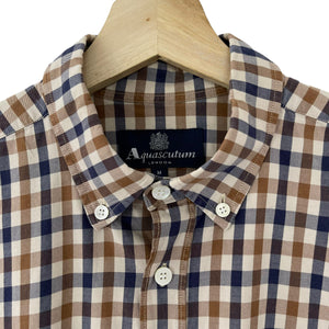 Aquascutum House Check Long Sleeved Shirt - Medium (M) PTP 20"