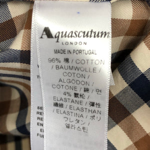 Aquascutum House Check Short Sleeved Shirt - Medium (M) PTP 20.5"