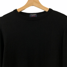 Load image into Gallery viewer, Paul and Shark Black 100% Wool Crew Neck Sweater - Large (L) PTP 20&quot;
