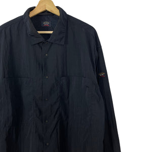 Paul and Shark Navy Econyl Nylon Metal Overshirt - Extra Large (XL) PTP 24.5"