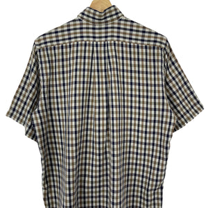 Aquascutum House Check Short Sleeved Shirt - Small (S) PTP 21.5"