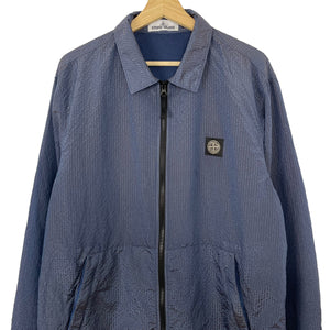 Stone Island Blue Weft Nylon Seersucker TC Overshirt - Extra Large (XL) PTP 24"