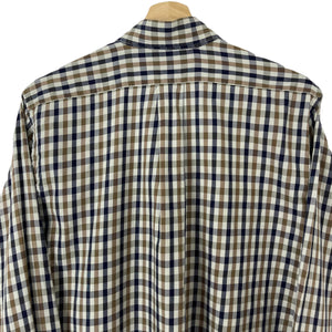 Aquascutum House Check Long Sleeved Shirt - Small (S) PTP 22.5"