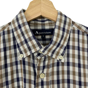 Aquascutum House Check Short Sleeved Shirt - Medium (M) PTP 21.75"