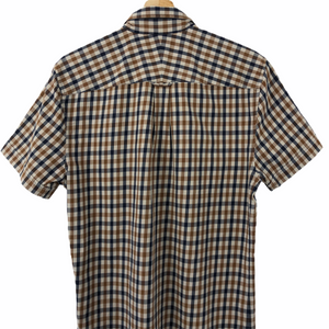 Aquascutum House Check Short Sleeved Shirt - Medium (M) PTP 20.75"