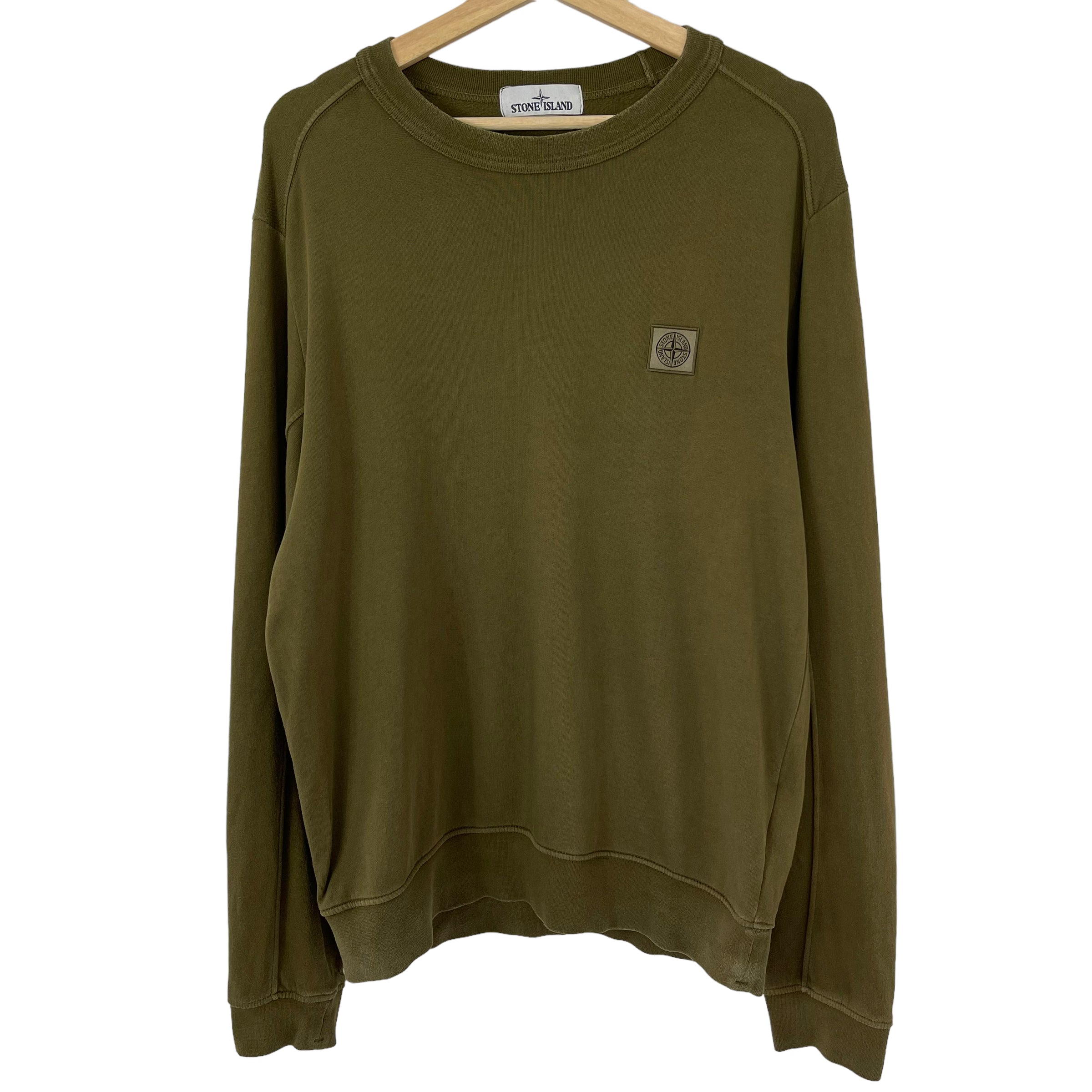 Stone island olive on sale sweatshirt