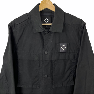 Ma.Strum Black Multi Pocket Button Up Overshirt - Small (S) PTP 20.75"