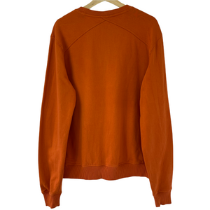 Ma.Strum Orange Crew Neck Logo Sweater - Large (L) PTP 24"