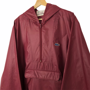 Vintage Maroon Lacoste Izod Half Zip Cagoule - Large (L) PTP 24.75"