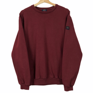 Paul and Shark Maroon Logo Crew Neck Sweater - Double Extra Large (XXL) PTP 23.5"