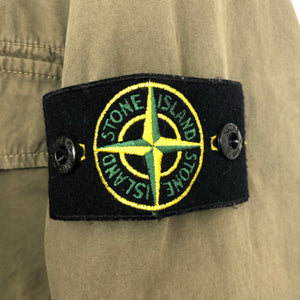 Stone Island Khaki Zip Up Hooded Overshirt - Extra Large (XL) PTP 23.75"