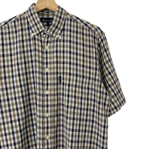 Aquascutum House Check Short Sleeved Shirt - Medium (M) PTP 21.75"