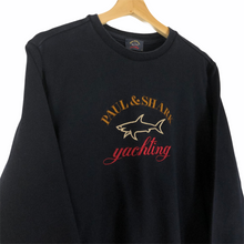 Load image into Gallery viewer, Paul and Shark Navy Embroidered Logo Crew Neck Sweater - Medium (M) PTP 20.25&quot;
