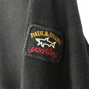 Paul and Shark Black Full Zip Up Logo Hoody - Medium (M) PTP 20.75"
