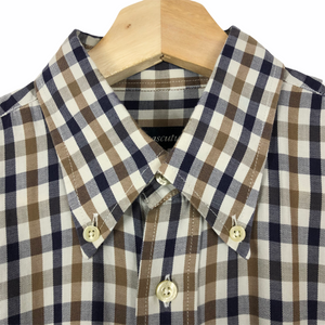 Aquascutum House Check Long Sleeved Shirt - Medium (M) PTP 24"