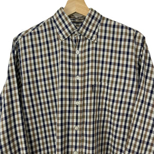 Aquascutum House Check Long Sleeved Shirt - Small (S) PTP 22.5"