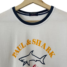 Load image into Gallery viewer, Paul and Shark White Short Sleeved Logo T-Shirt - Medium (M) PTP 20&quot;
