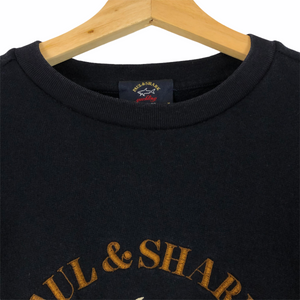 Paul and Shark Navy Embroidered Logo Crew Neck Sweater - Medium (M) PTP 20.5"