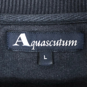 Aquascutum Navy Crew Neck Sweater - Large (L) PTP 24.25"