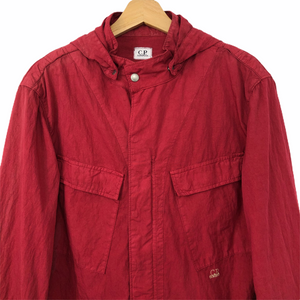 C.P Company Red Goggle Hooded Overshirt - Extra Large (XL) PTP 22.25"