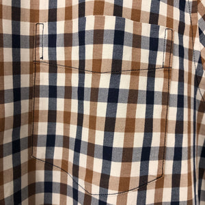 Aquascutum House Check Short Sleeved Shirt - Medium (M) PTP 20.75"