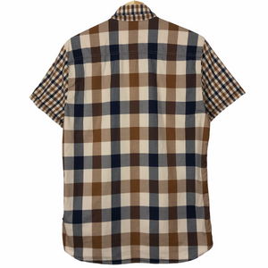 Aquascutum Check Short Sleeved Shirt - Small (S) PTP 19.5"