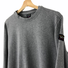 Load image into Gallery viewer, Paul and Shark Grey Logo Crew Neck Sweater - Medium (M) PTP 21.5&quot;
