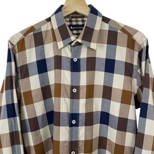 Aquascutum Block Check Long Sleeved Shirt - Medium (M) PTP 20.5"