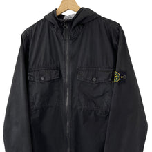 Load image into Gallery viewer, Stone Island Black Double Pocket Hooded Overshirt - Large (L) PTP 22.5&quot;
