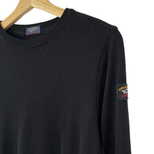 Load image into Gallery viewer, Paul and Shark Black Crew Neck Wool Sweater - Small (S) PTP 18.5&quot;
