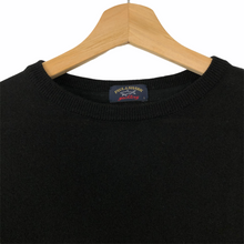 Load image into Gallery viewer, Paul and Shark Black 100% Wool Crew Neck Sweater - Large (L) PTP 20&quot;
