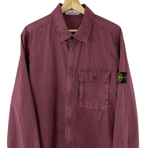 Stone Island Burgundy Pocket Overshirt - Extra Large (XL) PTP 23.25"