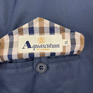 Aquascutum Navy / Check Reversible Harrington Jacket - Extra Large (XL) PTP 28.25"