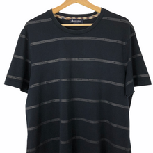 Load image into Gallery viewer, Aquascutum Navy Striped Short Sleeved Logo T-Shirt - Extra Large (XL) PTP 22.5&quot;
