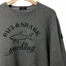 Load image into Gallery viewer, Paul and Shark Grey Crew Neck Logo Sweater - Large (L) PTP 23.25&quot;
