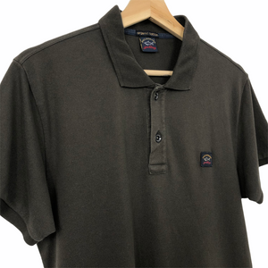 Paul and Shark Khaki / Brown Short Sleeved Polo - Large (L) PTP 19.5"