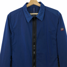 Load image into Gallery viewer, Paul and Shark Blue Nylon Shimmer Overshirt - Large (L) PTP 21.5&quot;
