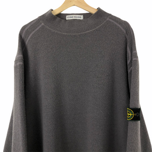 Vintage Stone Island Grey Mock Neck Sweater - Double Extra Large (XXL) PTP 27"