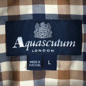 Aquascutum House Check Long Sleeved Shirt - Large (L) PTP 22"