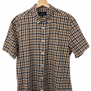 Aquascutum House Check Short Sleeved Shirt - Extra Large (XL) PTP - 22.5"