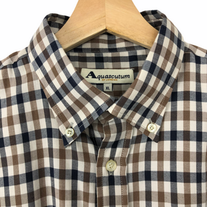 Aquascutum House Check Long Sleeved Shirt - Extra Large (XL) PTP 24.25"